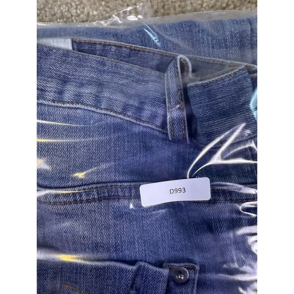 RWH Mens Size 30 Blue Stretch Pocket Mid Rise Straight Jeans 30x33 D993